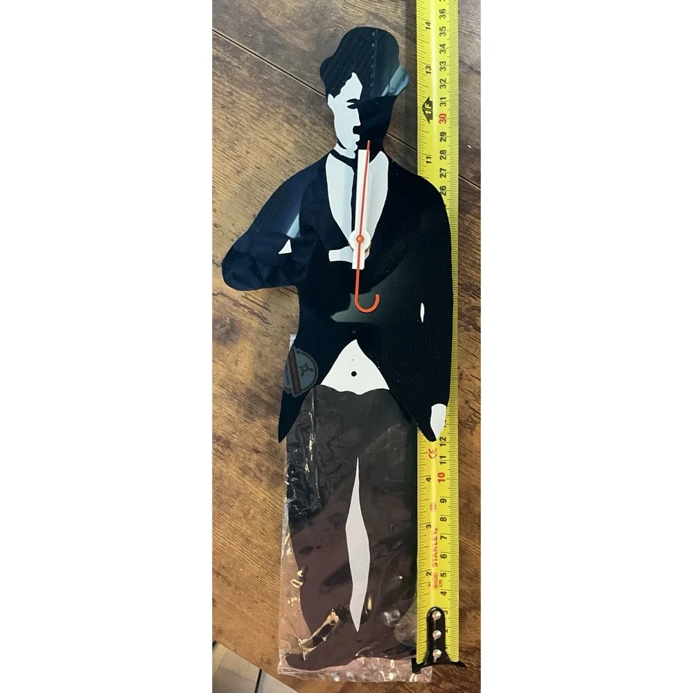 Charlie Chaplin Pendulum Swinging Legs Wall Clock Made in Taiwan in Box Fan Gift